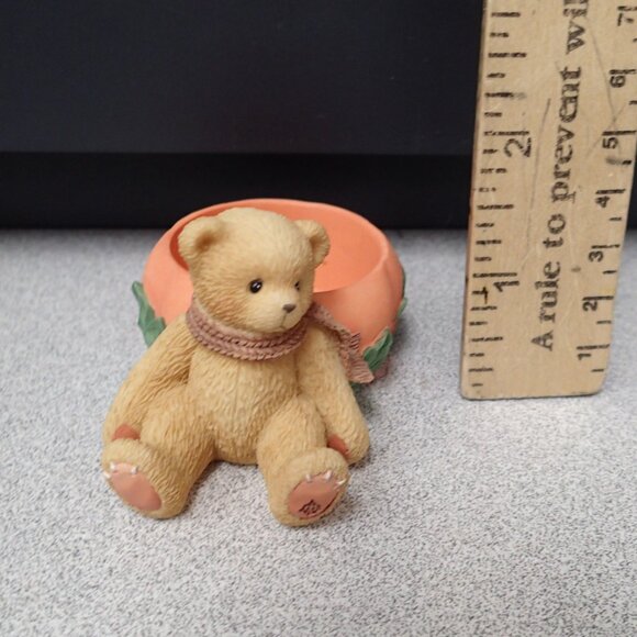 Cherished Teddies Pumpkin Tea Light Candle Bear - Picture 4 of 4